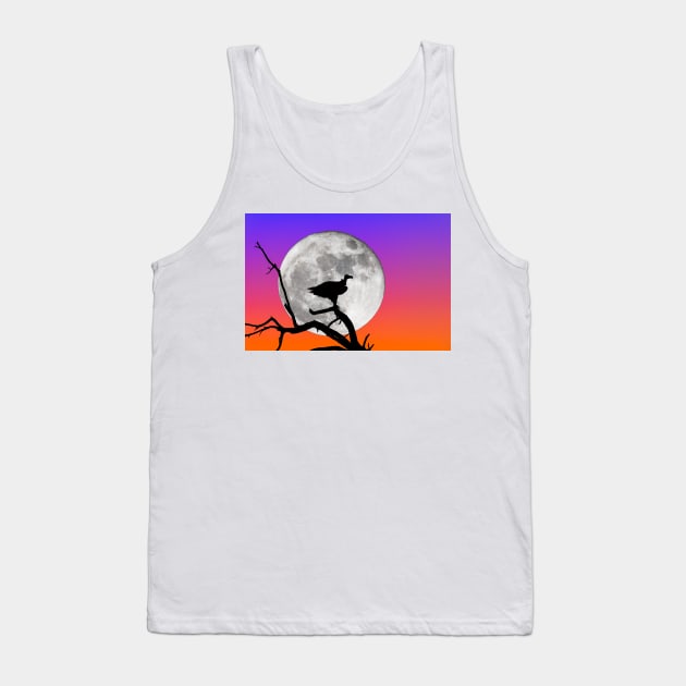 Vulture Silhouetted Against Supermoon Tank Top by GrahamPrentice